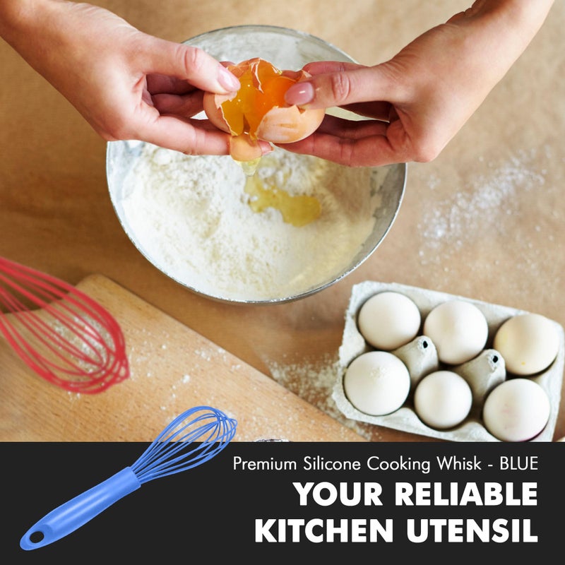 Chef Craft Premium Silicone Wire Cooking Whisk, 10.5 inch, Blue - Image 5